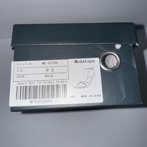 Modatope Gold heels for Women Sandals Square Open Toe Chunky High Heels Strappy - Picture 5 of 6